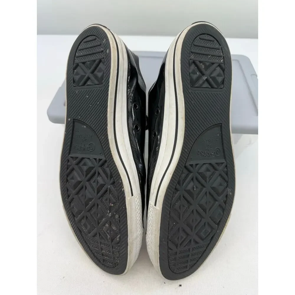 Converse All Star Vintage Y2K Black Patent Crinkle Leather Sneakers Men’s 11 Low